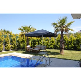 Resim Sunlife 3x3 mt Kare Bahçe Şemsiyesi (AYAKSIZ) - Restoran, Otel, Teras ve Havuz Kullanımına Uygun 