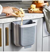 Resim Mithra Life Katlanabilir Askılı Banyo ve Mutfak Tezgahüstü Çöp Kovası MIT1075 