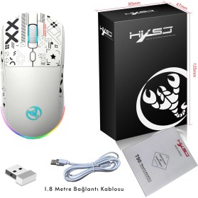 Resim HXSJ T90 Kablosuz 3 Modlu MOUSE-650 Mah BATARYA-4800 Fps-Özel Baskılı Tasarım-Rgb 