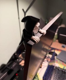 Resim HOUSETREND PC Monitör aksesuarı Ölüm Meleği İzleme Arkadaşı figür biblo Grim Reaper Monitor Buddy 