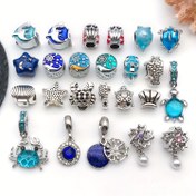Resim 24 Adet Büyük Delikli Mavi Deniz Hayatı Charm Boncuklar - Çinko Alaşımı, DIY Bilezikler & Kolyeler için Şık Okyanus Esintili Tasarımlar, Takı Yapımı Aksesuarları, El Sanatları Malzemeleri | Şık Boncuk Tasarımları | Çinko Alaşımı Boncuklar, Takı Yapımı İçin Boncuklar 