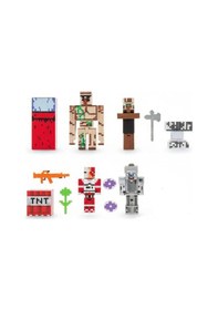 Resim Tıfıl Toys Golemli Minecraft 4 Karakter 7 Aksesuar 11 Parça Çocuk Figür Oyun Set 