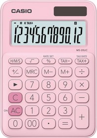 Resim Casio MS-20UC-PK Masaüstü 12 Hane Hesap Makinesi 
