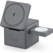 Resim Anker Y1811 3in1 Cube 15W Magsafe Destekli Kablosuz Şarj Cihazı +30W Siyah (Anker Türkiye Garantili) 