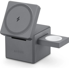 Resim Anker Y1811 3in1 Cube 15W Magsafe Destekli Kablosuz Şarj Cihazı +30W Siyah (Anker Türkiye Garantili) 