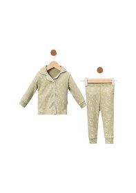 Resim Celira Yeşil Pijama Takımı 6 Ay,9 Ay,12 Ay Erkek Bebek Yeşil 