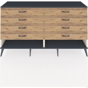 Resim Hyperion Konsol 8 Çekmeceli 176x44x99 Aytaşı-antrasit/çam Aytaşı-antrasit/çam 