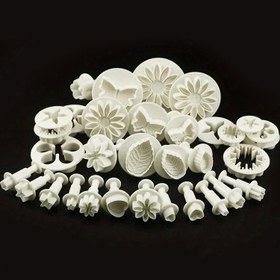 Resim 33 Parça Fondan Kesici Set - Gıda Sınıfı Plastik Pişirme Kalıpları Kurabiyeler, Bisküviler & DIY El İşleri İçin - Ayçiçekleri, Kelebekler, Güller & Daha Fazlası Dahil 