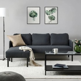 Resim IKEA Gri Konforlu Kanepe - Uzanma Koltuklu 3'lü Kanepe 