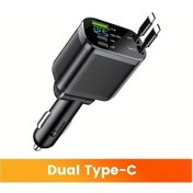 Resim Wangxi Siyah Spor Çanta Katlanabilir Çift Tip C Araç Şarj Aleti 2 Pd 1 Usb Portlu Hızlı Şarjlı 5i 1 Arada Uzatma Kablolu 