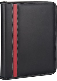 Resim Diplomat Fermuarlı Organizer Çizgili 14x20 Defterli Siyah 