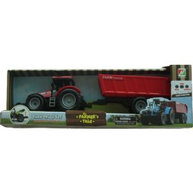 Resim KZL Römorklu Traktör Sesli ve Işıklı Büyük 94145 Kırmızı Kafa Kasalı 