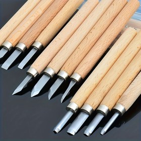 Resim 12 adet Profesyonel Ahşap Oyma Çekiç Seti - Yüksek Kaliteli Karbon Çelik, Ahşap İşleme ve Heykelleme Araçları, Ergonomik Tutuşlar ile, Temel ve İnce Oyma için İdeal, Ahşap İşleme Çekiçleri | Şık Ahşap İşleme Araçları | Dayanıklı Ahşap Çekiç 