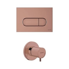 Resim Vitra Root Round Kumanda Paneli Seti Soft Bakır (Kumanda Paneli + Stop Valf Sıva Üstü Grubu) 