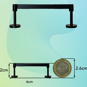 Resim aysluka Minyatür Şerit Bariyer 6x2 cm Siyah 10 Adet, Minyatür Müze Sergi Bariyeri Diorama Objeleri, Mimari Maket Malzemeleri 