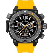 Resim Wainer WA.10920-K Erkek Kol Saati – 100 ATM Diver, Sarı Silikon Kayışlı Swiss Made Güç 