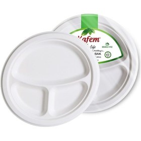 Resim Kafem Ekolojik 3 Gözlü Karton Tabak 25 li X 5 Paket 