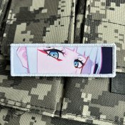 Resim Punk Kız Lucy Göz Morali Yama Anime Karakteri Taktik Sırt Çantası Aplike İşlemeli Polyester Rozet Yapışkanlı Destekli 