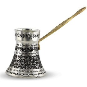 Resim Üç Fincanlık İşlemeli Kalın Bakır Cezve 275 Ml 