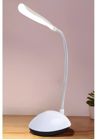 Resim Taşınabilir Pilli Masa Lambası Beyaz Led Işıklı Kitap Okuma Lambası Beyaz 