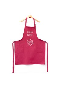 Resim Mutfak Önlüğü Kişiye Ve İsme Özel Nakışlı Mutfak Önlüğü Şef 2 Farklı Renkler Bordo 