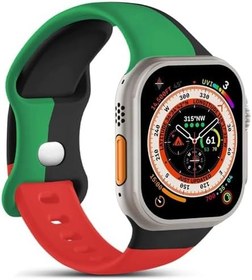 Resim Microsonic Apple Watch Series 8 45mm için Kordon ActiveFlex Wristband Black Unity [Watch Series 8 45mm ile Uyumlu Kordon - Siyah - Yeşil] 