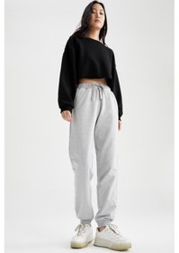 Resim Regular Fit Basic Geri Dönüşümlü Jogger Eşofman Altı Gri 