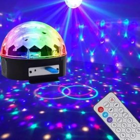Resim NY Home Uzaktan Kumandalı Disko Topu Bluetooth Bağlantılı ve USB Girişli Iç Mekan Kullanıma Uygun Parti Doğum Günleri ve Özel Günler Için Renkli Aydınlatma KH1090 