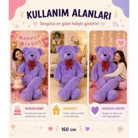 Resim Terletmez Shop Özgüner Oyuncak Papyonlu Dev Pelüş Ayıcık,sevgiliye Hediye Ayıcık 