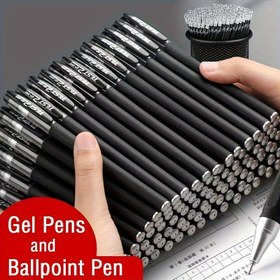 Resim Jel Kalem Seti Siyah Mavi Kırmızı Dolgulu Jel Kalem Mermi 0.5mm Okul ve Ofis Malzemeleri Kırtasiye Kawaii Aksesuarları Kırtasiye 