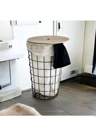 Resim Tel Kirli Sepeti Kapaklı Çamaşır Sepeti 6063 Ahşap 