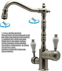 Resim Class Armatür Arıtmalı Rustik Inox Evye Bataryası 