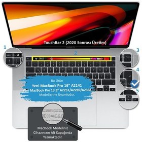 Resim Apple Uyumlu MacBook Pro Klavye Kılıfı 13 İnç M1-m2, Türkçe Q A2338 A2289 A2251 A2141 Gradient Pembe 