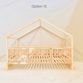 Resim Woodland Montessori House Floor Bed with Storage Space - AU 203cm x 92cm / Option 10 