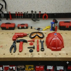 Resim MCM Group Meslek Setleri - Baretli Tamir Seti 11 Parça - Kırmızı (Lisinya) 