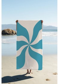 Resim Dijital Baskı Plaj Deniz Havlusu Soyut Desenli Peştamal Hvl0225 Renkli 