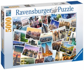 Resim 5000 Parça Puzzle New York Kartpostalları 