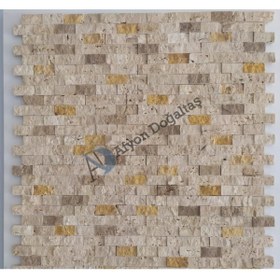 Resim Doğaltaş Mix Traverten 2,3x4,8 Cm Patlatma Taş Duvar Kaplaması 