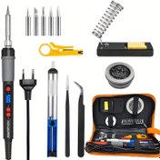 Resim ILIBILIB 90W 220V Elektrikli Lehimleme Demiri Kaynak Tabancası Aracı Seti, Lehim Teli ve Çıkarma Pompası AB 