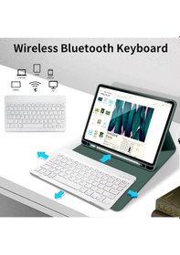 Resim Apple Uyumlu iPad Air 11inç M2 2024 Kılıf Kablosuz Klavyeli Kılıf Mobax A2902 A2903 A2904 Kılıf 