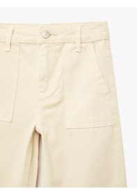 Resim Koton Geniş Paça Bej Kız Çocuk Jean Pantolon 6skg40083ad Bej 