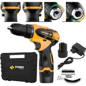 Resim Sturdy 36 v 5 Ah Lıon Armut Tıp Matkap Setli 