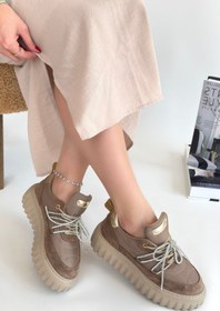 Resim pabucmarketi Vizon Süet Bağcıklı Kadın Spor Ayakkabı 