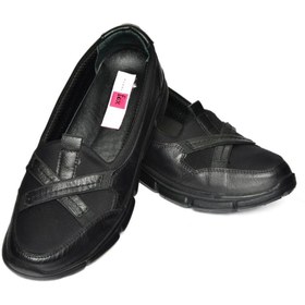 Resim Fox Shoes R555076003 Siyah Hakiki Deri Comfort Ortopedik Taban Kadın Ayakkabı 