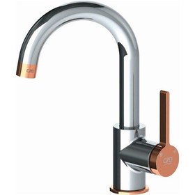 Resim Gpd Gildo Mtl165-K-R Tek Gövde Lavabo Bataryası Krom - Rose Gold 