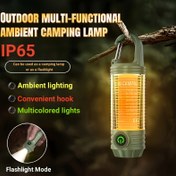 Resim LED Çok Fonksiyonlu Taşınabilir Kamp Lambası, Type-C Şarj, Dahili Pratik saç tokası, Çoklu Modlar, Hafif ve Uzun Ömürlü Açık Hava Retro Kamp Atmosfer Lambası, Topografya ve Ülke Müziği, Arka Bahçe Piknik Steak İmitasyon Izgara Çay Makyaj Kapsama Hamster Koruma Saati, uygun. 
