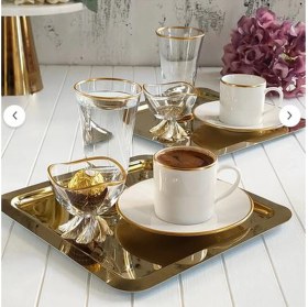 Resim Fine Living Mocha Tepsili 10 Parça 2 Kişilik Special Set- Lokumluklu -Kadehli 