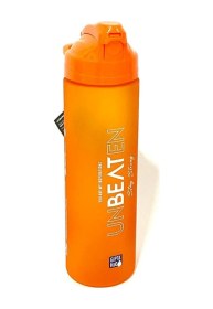 Resim Turuncu Unbeaten Tritan Boyalı Desenli Pipetli Matara 600ml Turuncu 