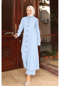 Resim Yaka Detaylı Uzun Takım Bebe Mavisi Bebemavisi 