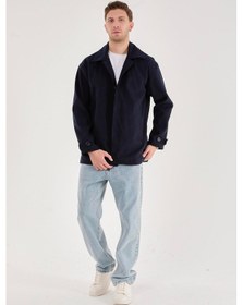 Resim Rocqerx X-2027 Astarlı Düğmeli Kaşe Mont Lacivert 